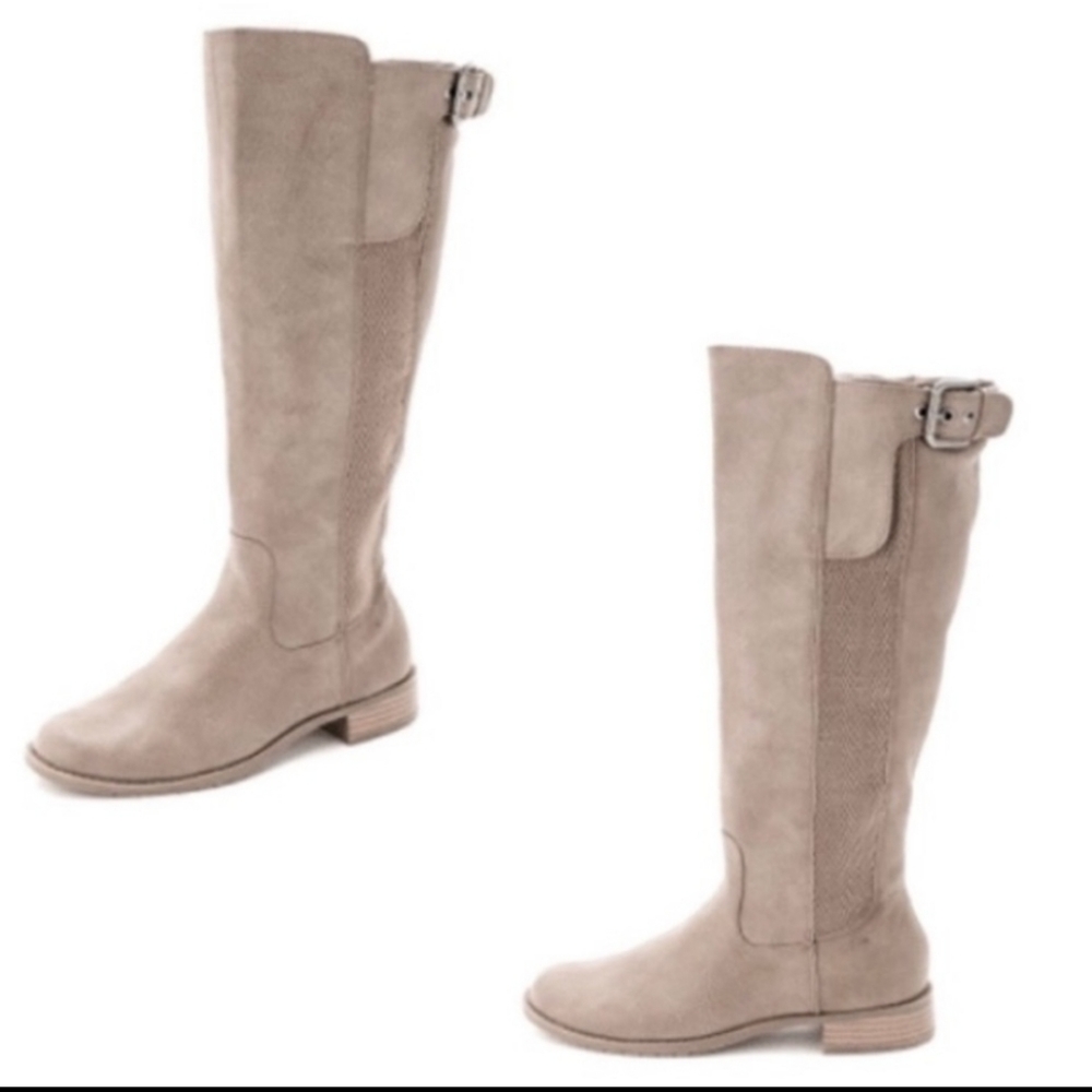 Tan knee high boots